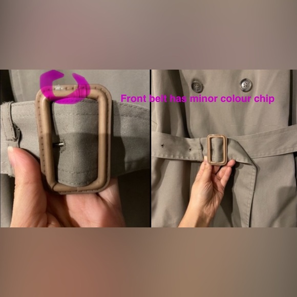 1980's LONDON FOG detach wool liner trench coat. Sage Grey. P2P-24" - Picture 14 of 16